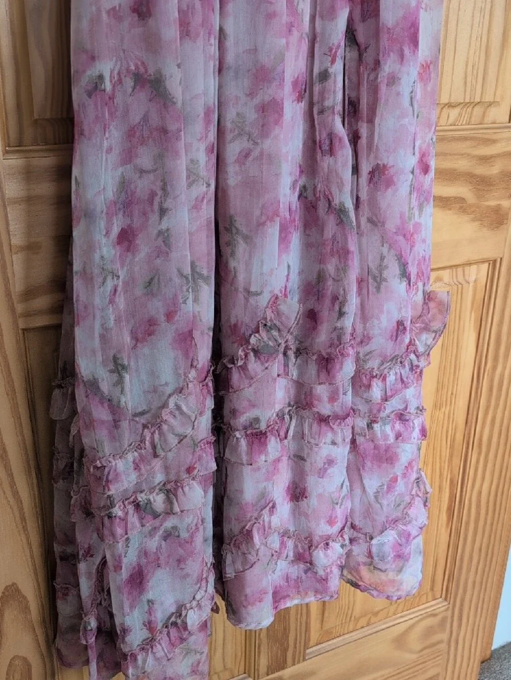 Novella Pink Floral Ruffled Bustier Lace-Up Maxi Dress -
Lulu's - Picture 4 of 14